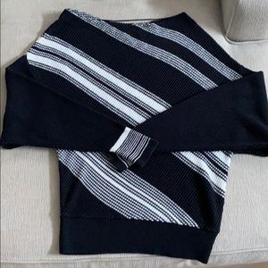 Free people slouchy black & white striped sweater